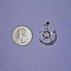 Silver Star and Moon Pendant